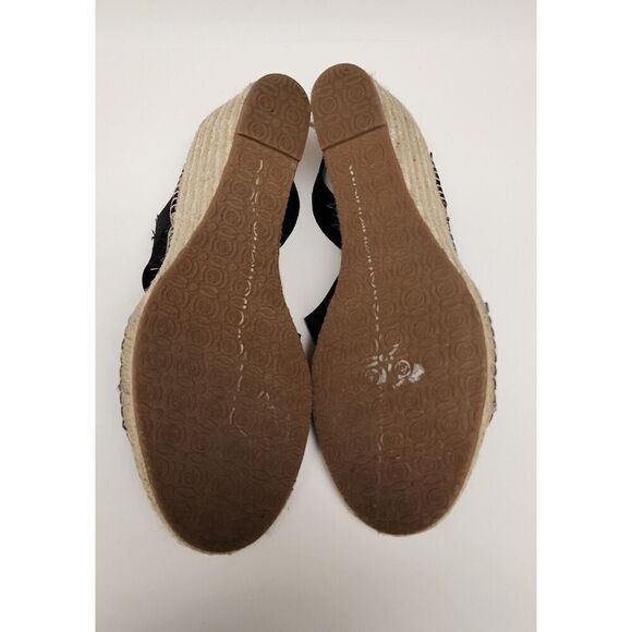 Adrienne Vittadini Women's Black AV-Crete Espadrille Wedge Sandal Size 10M - Picture 7 of 7